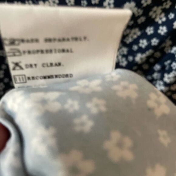 MISSLOOK Misslook navy blue white floral midi dress - Large / L - Picture 6 of 9